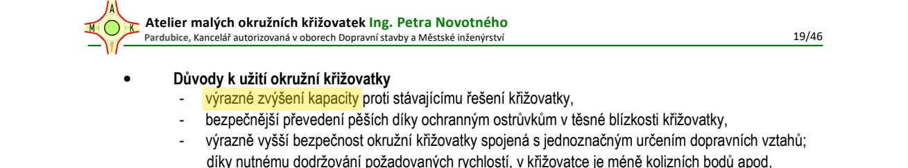 Str. 19: výrazné zvýšení kapacity proti stávajícímu řešení